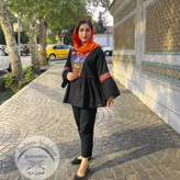 مانتو دخترونه لینن و لینن سوزندوزی طرح شیرین فری سایز قد 75