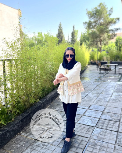 مانتو شومیزی طرح عروسکی کرم